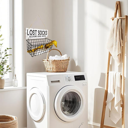 Laundry Room Sock Storage Shelf Wall Decor Organizer for Socks and Accessories
