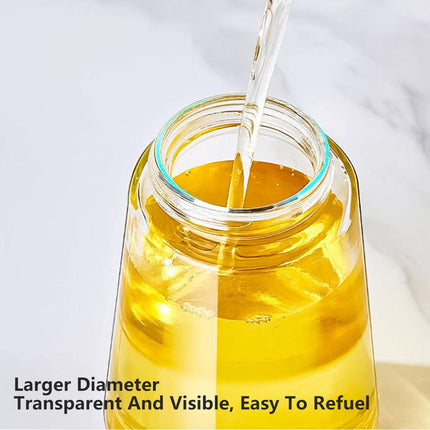 2-in-1 470ml Glass Oil Bottle Spray Pour Automatic Pressure Control Kitchen Tool