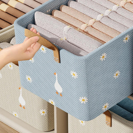 4pcs Clothes Storage Box Foldable Organizer for Closet Household Dormitory Use