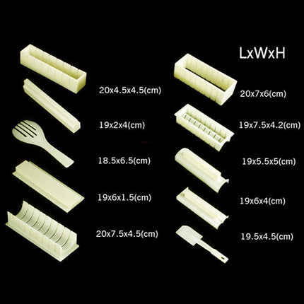 11PCS Sushi Making Tool Set Durable Easy to Use Food-Grade for Home Party Use