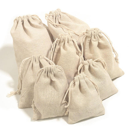8X10Cm Small Bag Natural Linen Pouch Drawstring Burlap Jute Sack Jewelry Gift