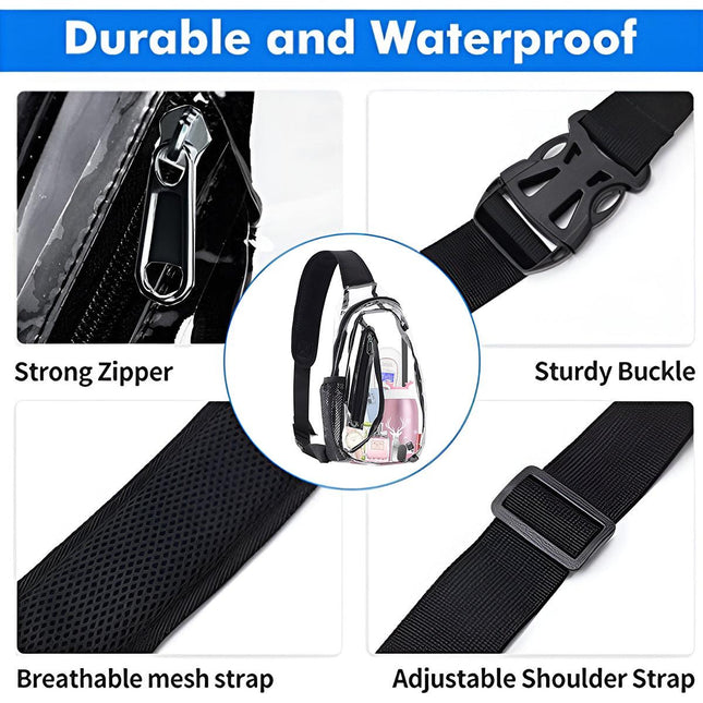 Transparent Chest Bag Outdoor Sports Crossbody Satchel Travel Gym Storage Bag