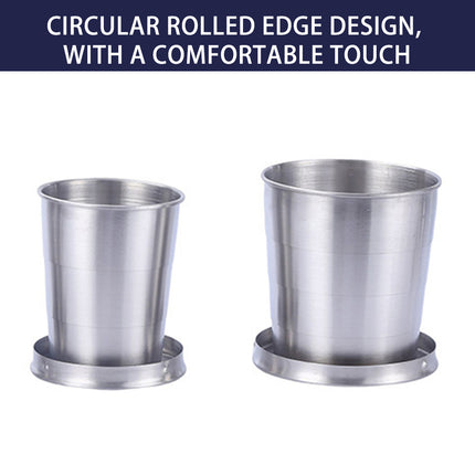 Portable Stainless Steel Folding Travel Cup Mini Retractable Outdoor Wine Glass