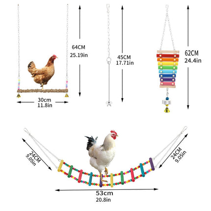5pcs Chicken Toys Climbing Ladder Swing Hanging Toy for Hens and Poultry Play