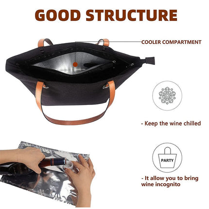 Portable Beach Handheld Wine Bag Durable Easy to Clean for Travel Picnic Use