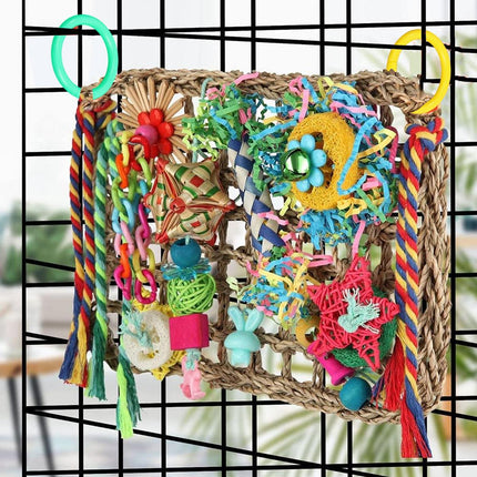 Bird Parrot Cage Toy Colourful Rattan Balls Puzzle Net Bird Supplies Accessories