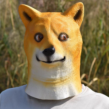 Funny Yellow Dog Animal Headgear Costume Spooky Party Props for Cosplay Fun
