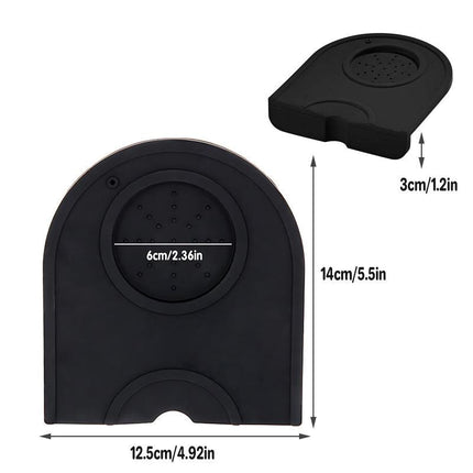 Small Coffee Tamper Silicone Mat Black Tamping Holder Pad Corner Dropped Edge Tools