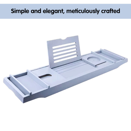 Retractable Bathtub Shelf Multifunctional Bath Rack With Phone Tablet Holder