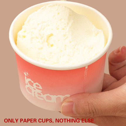 100PCS 4oz Ice Cream Cups Paper Cups Food-Grade Water-Proof Oil-Proof Takeaway