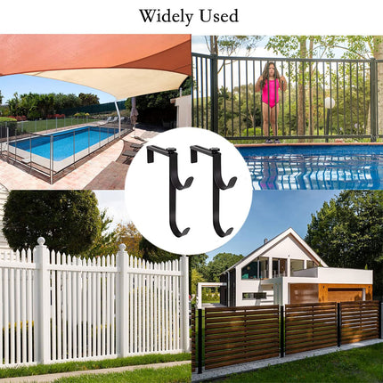 2PCS Pool Towel Hooks Punch Free Metal Double Hook Wall Mount Holder Portable