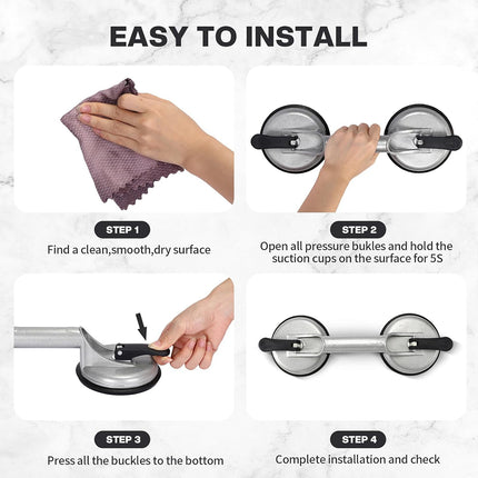 Heavy Duty Double Suction Cup Lifter for Glass Tile Aluminium Handle Strong