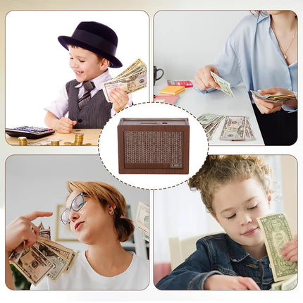 Creative Wooden Piggy Bank for Kids Room Home Office Desk Organizer Durable