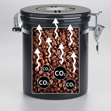 Coffee Bean Sealed Jar Storage Jar For Tea Powder With A Schedule And Spoon