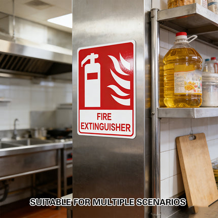 2PCS Fire Extinguisher PVC Sign Warning Safety Notice Building Warehouse Office