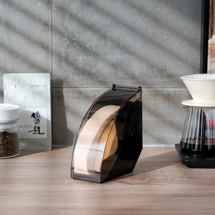 Fan Shaped Coffee Filter Storage Dustproof Box Easy To Access For Cafe Kitchen