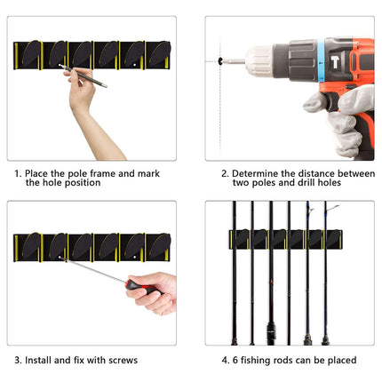 Fishing Rod Display Rack Vertical Horizontal Plastic Bracket for Gear Collection