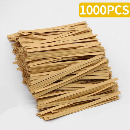 1000pcs Paper Tie Tape Wire 8/10/15cm for Baking Packing Bag Sealing Supplies