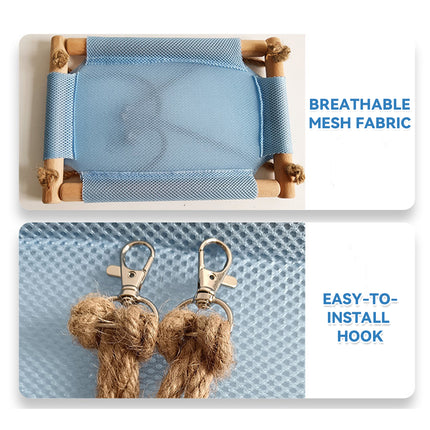 Small Pet Hammock Durable Breathable Mesh Hanging Bed for Indoor Cage Pets Use