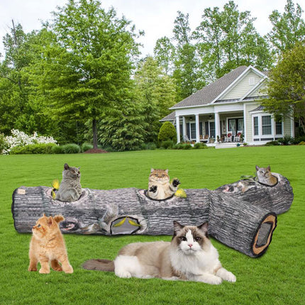 Large Collapsible Cat Tunnel Toys Interactive Kitten Tube Toys with Peek Holes