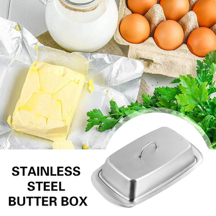Butter Box Stainless Steel Food Safe Kitchen Cheese Bread Pastry Snack Box Use