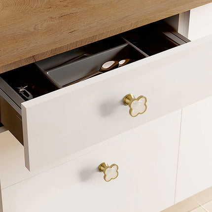 Four Leaf Clover Cabinet Handle Single Hole Vintage Pull for Drawer Door Closet