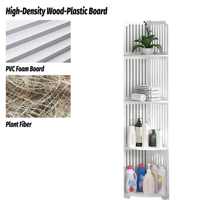 4-Tier Corner Shelf Freestanding Storage Rack Large Capacity for Toilet Kitchen