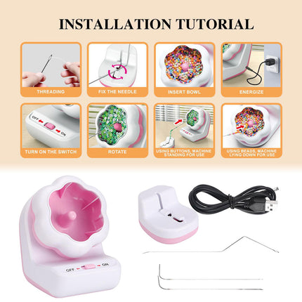 Electric Automatic Beading Machine DIY Jewelry Making Tool Efficient Threading