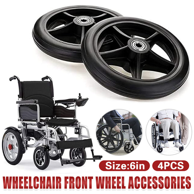 4 PCS Wheelchair Front Wheel Accessory With Bearing Wear Resistant Durable