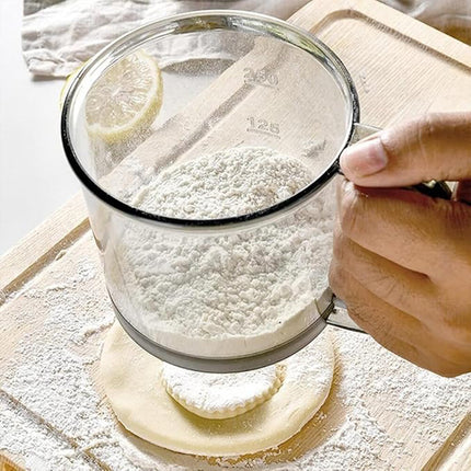 Semi Automatic Hand Held Flour Sifter Baking Powder Strainer Sieve Kitchen Tool