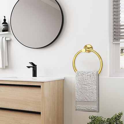 Bathroom Towel Rack Wall Mounted Towel Ring Black Toilet Paper Holder Shelf