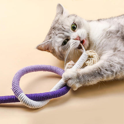 Cat Biting Rope Toy Teeth Grinding Teasing Stick Interactive Play Toy For Cats