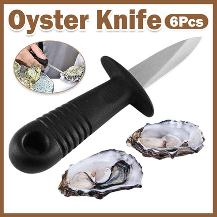 6PCS Stainless Steel Oyster Knife Non Slip Handle Scallop Shell Opener Shucking