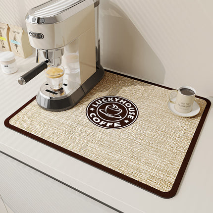 Super Draining Dish Drying Mat Quick Dry Coffee Kitchen Bathroom Tableware Pad