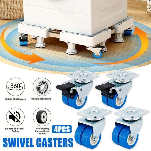 4pcs Casters Movable Wheels Heavy Duty Swivel Locking Caster Wheel For Furniture