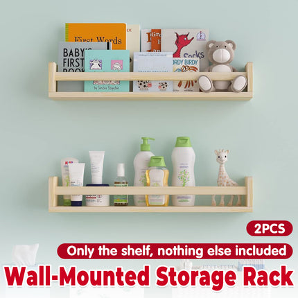 2PCS Solid Wood Wall Mounted Shelf Sturdy Durable Easy Installation Home Decor