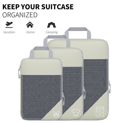 6PCS Compression Packing Cubes Expandable Luggage Storage Bag Travel Packing Bag
