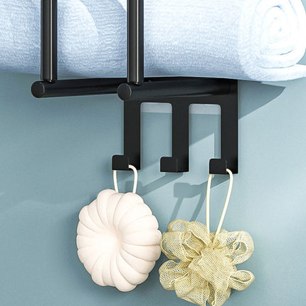 Bathroom Towel Rack Wall Mounted Storage Shelf Multifunction Holder for Toilet