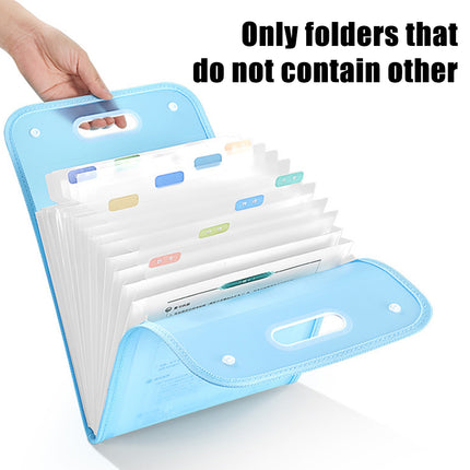 2PCS 13 Pocket A4 File Storage Bag Large Capacity Organizer Durable Documents