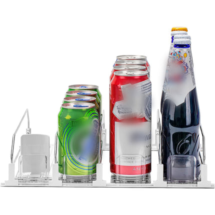 4pcs Automatic Beverage Pusher E Shape Shelf Organizer Supermarket Bottle Rack
