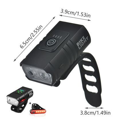 1000 Lumens Bike Aluminum Front Rear Light Set USB Charging Waterproof Sturdy