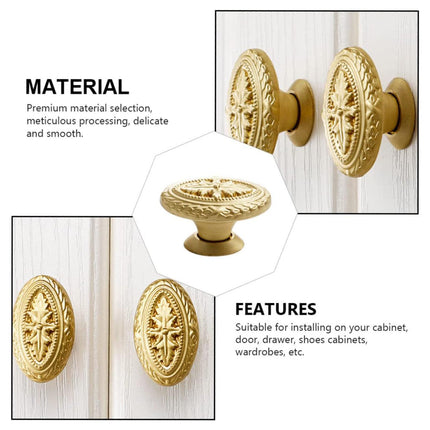 French Cabinet Door Handles Oval Shape Retro Style 2 Colours for Drawer Wardrobe