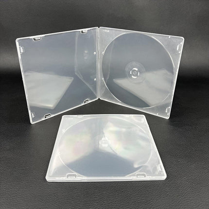 100pcs Transparent Square CD DVD Storage Box Protective Plastic Case for Discs