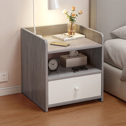 Nightstand Bedroom Side Cabinet Double Lockable Drawer Storage Bedside Cabinet