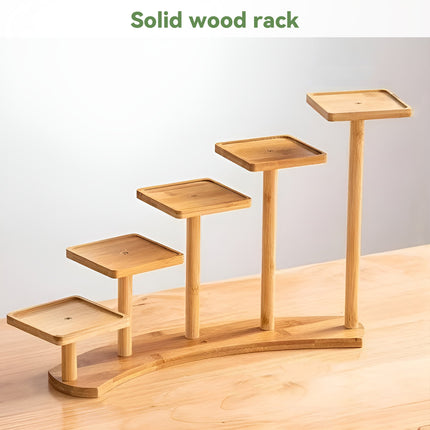 Bamboo Indoor Desktop Flower Stand for Living Room Office MultiTier Plant Holder