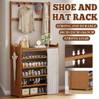 6 Tier Multi Function Fabric Curtain Shoe Rack Clothes Hanger Home Enterway AU