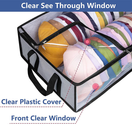 2PCS Hat Storage for Baseball Caps Organizer Holds 40 Hats Visual Storage Bag