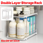 White Double Shelf Cosmetics Storage Box Large Capacity Desktop Organizer Stand