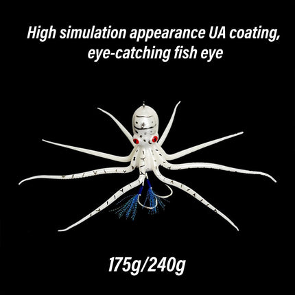 175g/240g Simulated Octopus Soft Bait Lure Fishing Artificial Squid Tackle
