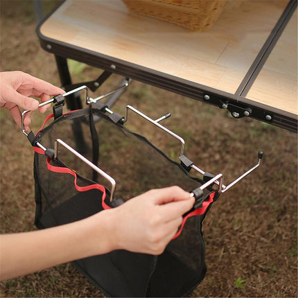 Portable Foldable Stainless Steel Trash Rack for Outdoor Camping Picnic Use